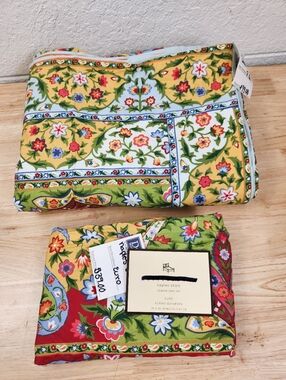 Pottery Barn Naples Full/Queen Duvet Bohemian Hippie Floral Bright 1 Euro NOS